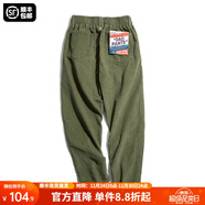 馬登工裝美式復古垂感燈芯絨長(cháng)褲子男秋冬新款直筒修身顯瘦男士休閑褲 松綠色 【燈草絨男褲厚款】 XL