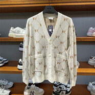 美職棒（MLB）韓國代購mlb針織開(kāi)衫毛衣老花滿(mǎn)標2024新款3AKCM0144 白色 S.M S