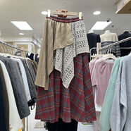 森系復古文藝棉布格子半身裙高腰不規則拼接a字裙波西米亞風(fēng)長(cháng)裙 紅色 均碼 均碼