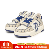 MLB中幫板鞋男鞋女鞋新款增高老花運動(dòng)鞋情侶款NY休閑鞋運動(dòng)休閑鞋 紐約洋基隊/米黃色 38.5