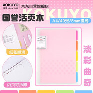 國(guó)譽(yù)(KOKUYO)淡彩曲奇A4活頁(yè)本Campus筆記本子活頁(yè)紙?zhí)鎿Q芯精美5色索引分隔頁(yè) 40張 粉色 WSG-RUCP10NP
