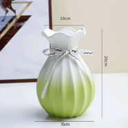 宰摟陶瓷花瓶白色小清新干花滿天星插花現(xiàn)代水培客廳歐式擺件家居裝飾 千羽大白綠送精美絲帶