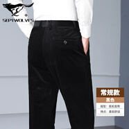 七匹狼夾克專(zhuān)家秋冬主推數據 純棉燈芯絨高腰直筒休閑褲 厚款52 加絨60 需要 黑色 29