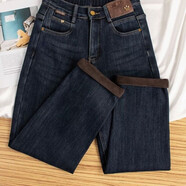 彈力高腰牛仔褲女2025冬季加絨加厚大碼修身顯瘦寬松哈倫蘿卜褲女 加絨加厚皮牌顏色隨機619 29