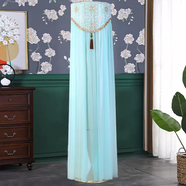 語(yǔ)森憶立式空調防塵罩擋風(fēng)簾柜機空調罩圓柱形柜式京桂海爾3匹客廳 左岸花藍色(單層美人紗) 海爾靜悅系列速享風(fēng)榮御京尚帝樽魔樽180高