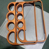 Z·C·A金屬鋁合金手機殼17適用蘋(píng)果15pro手機框套iphone5S邊框16promax防身指環(huán)13/14金屬外殼SE2/3個(gè)性 橙色 iPhone17