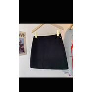 高品質(zhì)羊毛呢顯瘦短裙女2025新款秋冬大碼松緊腰花苞裙a字半身裙 黑色 M