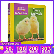 英文原版 National Geographic Kids Look and Learn 國(guó)家地理少兒版系列 紙板圖畫(huà)書(shū) 親子閱讀繪本 綠山墻 Farm Animals