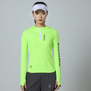 賓維森戶(hù)外速干緊身衣瑜伽運動(dòng)上衣連帽長(cháng)袖衛衣健身團隊服跑步運動(dòng)外套 jk32-s4 薄款 熒光綠 s