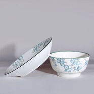維諾亞應州東進(jìn)陶瓷新盤(pán)碗新款家用高顏值米飯碗面碗湯碗吃飯碗餐具 2碗2盤(pán)配2勺2筷精選品套裝