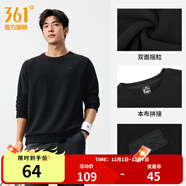 361°運動(dòng)衛衣男2025年秋冬季新款搖粒絨套頭衛衣常規舒適上衣女 【男款】超級黑（805） S