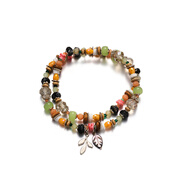 CAROMAY卡洛美美拉德風(fēng)水晶雙繞手鏈女款精致小眾設計獨特串珠手飾品 美拉德色系水晶雙層手鏈