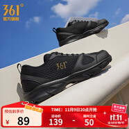 361°運(yùn)動(dòng)鞋男鞋秋冬季透氣網(wǎng)面跑鞋黑色通勤輕質(zhì)戶外慢跑步鞋 曜石黑/皇冠金【透氣網(wǎng)布】 42