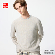 優(yōu)衣庫男裝女裝羊絨圓領(lǐng)針織衫/長(cháng)袖毛衣毛衫25秋冬新款478543 01 乳白色 M