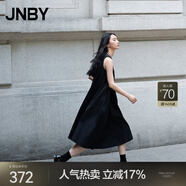 JNBY/江南布衣春夏連衣裙棉府綢浪漫氣質(zhì)褶皺A型無(wú)袖小黑裙5O6G13240 001/本黑 XS