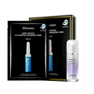 蘭芝（LANEIGE）隔離霜雪紗絲柔防曬妝前隔離乳男女化妝品提亮膚色 韓國原裝 紫色30ml+JM安瓶玻尿酸面膜10片