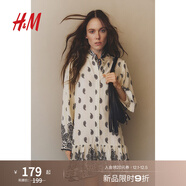 H&M女裝花卉連衣裙2025夏新款法式田園風(fēng)燈籠袖碎花連身裙1265602 奶油色/佩斯利花紋 L 170/104