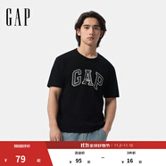 蓋璞男女裝2025春季新款純棉字母印花logo短袖T恤上衣美版797924 黑色 M 美碼 L亞洲碼180/96A