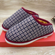 葉余秋冬季手工棉拖鞋保暖居家男女室內加厚軟底老人防滑拖鞋棉鞋 粉千鳥(niǎo)格L拖鞋 偏小 加2碼買(mǎi) 36