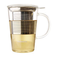 多樣屋耐熱玻璃杯水杯泡茶杯茶水分離辦公室帶蓋男款女士花茶杯 惠友400ml