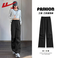 回力（Warrior）工裝三防直筒褲女2025秋季新款簡(jiǎn)約潮流寬松透氣休閑個(gè)性運動(dòng)長(cháng)褲