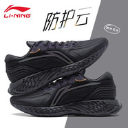 LI NING李寧男鞋跑步運動(dòng)鞋2024夏季新款覆古老爹鞋網(wǎng)面透氣減震休閑鞋 057-1暗夜黑[防護云丨反光防潑水 45 (內長(cháng)285mm)