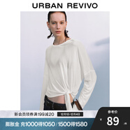 UR2025秋季新款女裝慵懶休閑風(fēng)綁帶超寬松長(cháng)袖T恤UWB450049 米白 (偏寬松) S (XS-S)