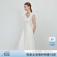 范思藍恩ECHO輕奢系列設計感優(yōu)雅氣質(zhì)無(wú)袖連衣裙女夏2025新款2019 純凈白 S
