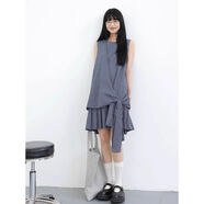 日系設計感格子背心連衣裙女夏季新款寬松無(wú)袖蝴蝶結百褶裙長(cháng)裙子 格子百褶背心裙 S S建議100斤內