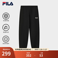 FILA 斐樂(lè )情侶款男女長(cháng)褲25秋冬季新款休閑寬松收口運動(dòng)褲子加絨保暖 【加絨版】正黑色-BK 3XL 190/96A/XXXL