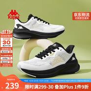 卡帕（Kappa）官方運動鞋絕影系列男子透氣網面鞋情侶休閑跑步鞋 經典白/黑色41