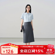 伯德小姐面試半身裙女職業(yè)公務(wù)工裝半裙正裝包臀長(zhǎng)裙a字灰色裙子