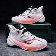 LI NING李寧同款韋德之道九空襲9籃球鞋男音速10氣墊閃擊8兒童幻影4運動(dòng) 白粉_空襲九白粉 36