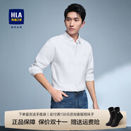 海瀾之家（HLA）長袖襯衫男25新款商務(wù)休閑白襯衣男士修身免燙抗皺黑色上衣秋季男 漂白19 39 170/88A 推薦127~136斤