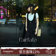 FAIRFAFO林肉肉【V領(lǐng)連體休閑褲】黑色百搭背帶褲女早秋2025新款直筒褲子 黑色 S 褲長(cháng)145體重80-100