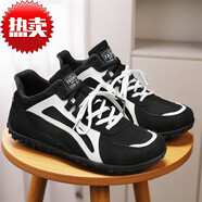 kangnaiis復古2025秋季新款運動(dòng)鞋男時(shí)尚休閑鞋輕便百搭板鞋平底廢土風(fēng) 黑色 39