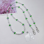 流行故飾劉詩(shī)詩(shī)串珠彩虹長(cháng)款手機鏈女時(shí)尚斜挎可背掛鏈通用帶夾片鏈子 郁金香手機鏈長(cháng)約120cm