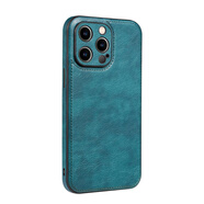 恒進(jìn)（HENGJIN）新款15pro高端真皮革16pro保護套適用蘋(píng)果iphone14promax手機殼皮質(zhì)iphone13pro全包鏡頭12感11精 蒼綠色【贈鋼化膜】 iPhone_XR