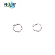 杜尤琴品質(zhì)PT950白金耳環(huán)幾何耳圈女素圈小圈新款情人節禮 幾何不規則花朵耳圈一對