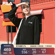 FILA斐樂(lè )官方女子連衣裙2025年秋季長(cháng)款連帽打底衛衣長(cháng)裙