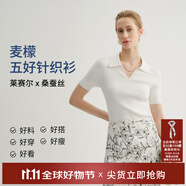 麥檬【雙11搶先購】MM爆款寬松連帽質(zhì)感針織衫毛衣上衣25秋冬新款 POLO領(lǐng)-短袖-米白5G4930282 L