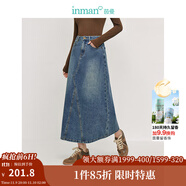 茵曼（INMAN）時(shí)尚繡花立領(lǐng)襯衫洋氣寬松休閑長(zhǎng)袖襯衣 牛仔藍(lán)半身裙-18438189 M （褲子 27碼）