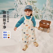 迷你巴拉（minibala）【拒水】羽絨男女童寶寶羽絨褲2025冬三防保暖背帶褲子