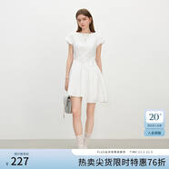范思藍恩不規則下擺一字領(lǐng)連衣裙2025夏季新款顯瘦泡泡袖裙子2447 白色 M