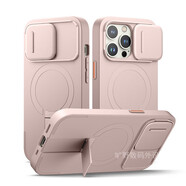 俏博萊絲睿奇（Suritch）適用蘋(píng)果15手機殼新款蘋(píng)果15promax手機保護殼套金屬支架15Pro鏡頭防摔14保護15 櫻花粉 iPhone 15