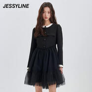 Jessy line拼接收腰連衣裙 342111038 黑色 XS