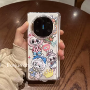 VKH適用華為matex6手機殼新款la布布matex5超薄高級感透明x3典藏版超好看X5折疊屏labubu毛絨手鏈x6全 透明硬殼拉布布-中軸單殼 華為MateX6