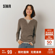 森馬（Semir）森馬毛衣女短款假兩件含羊毛針織衫24冬新款保暖內(nèi)搭109724107015