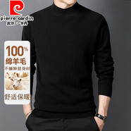 皮爾卡丹（pierre cardin）羊毛衫男純羊毛高領(lǐng)毛衣中青年冬季保暖長(cháng)袖針織衫 半高領(lǐng)黑色 常規 XL （建議135到155斤左右）