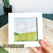 油畫(huà)棒畫(huà)框四宮格作品框10*10cm正方形木畫(huà)框臺(tái)面相框擺臺(tái)掛墻 白框4寸無(wú)卡紙（可裝10cm畫(huà)紙）